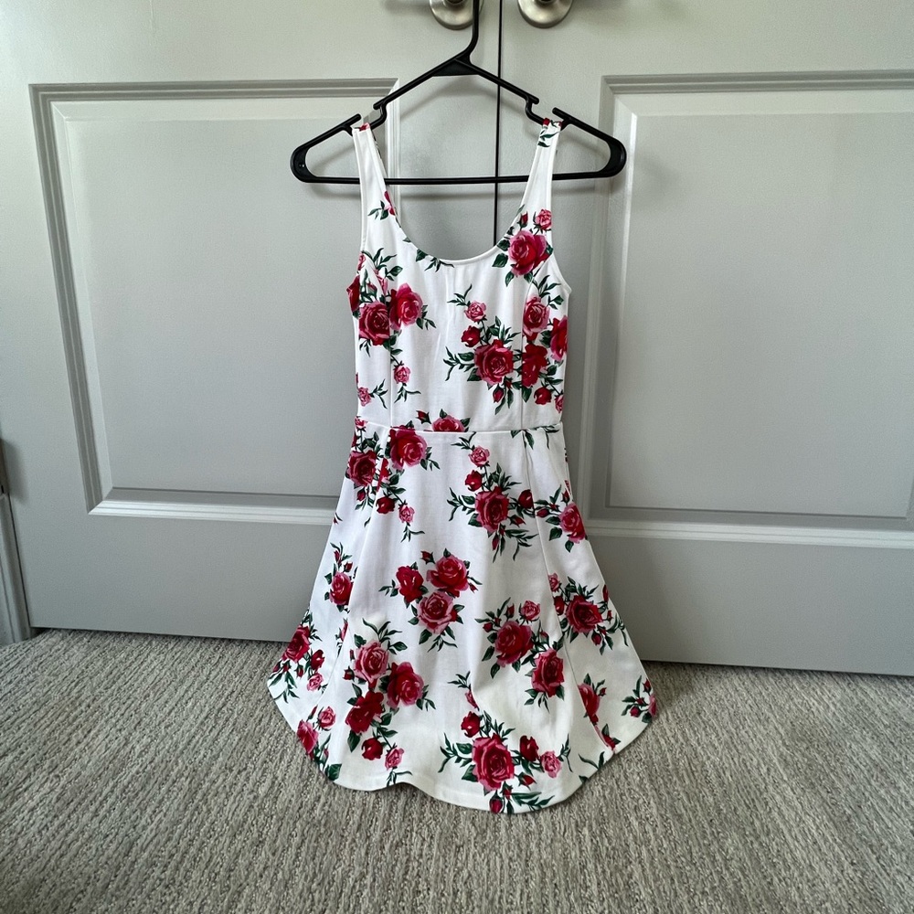 Women’s White and Pink Floral Dress